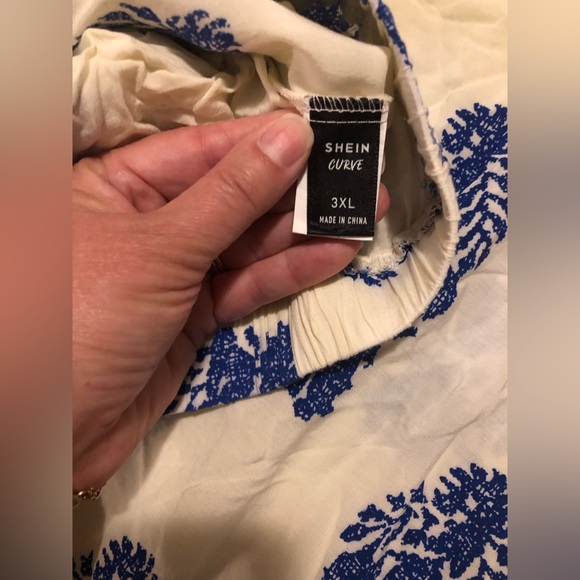 SheIn Curve leaf print, tie top with flowy pants, 3X - Picture 12 of 12